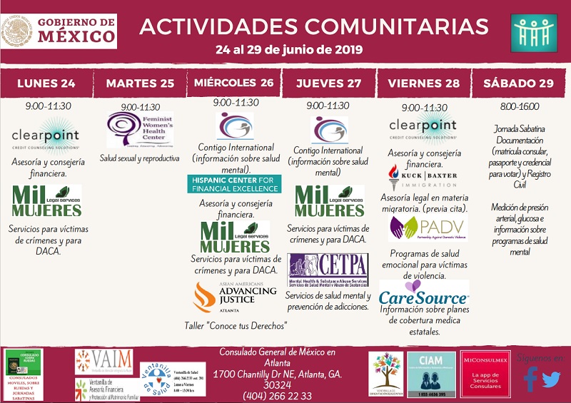 Calendario de Actividades Comunitarias