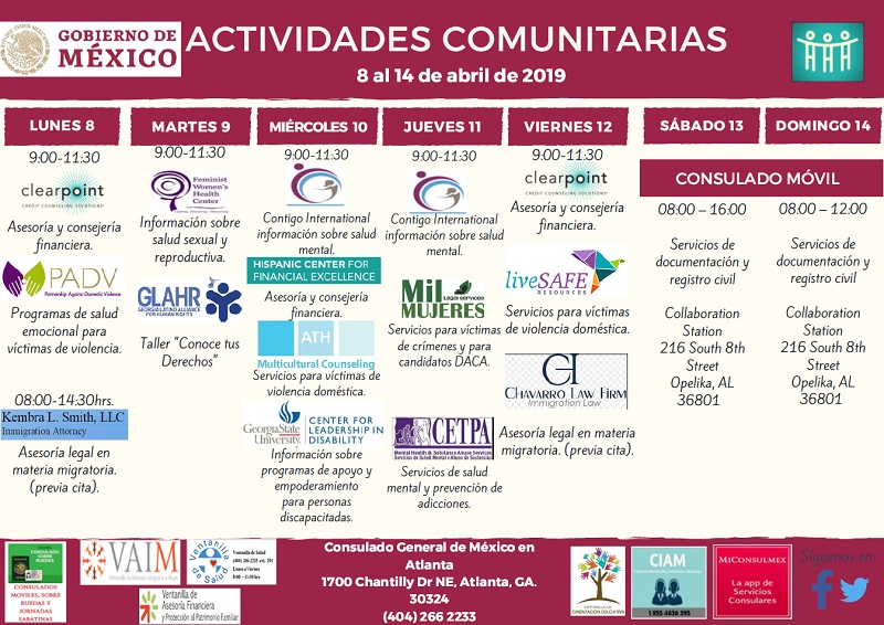 Calendario de Actividades Comunitarias