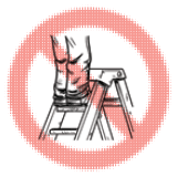 NO se pare en el tope o el ultimo peldano de una escalera