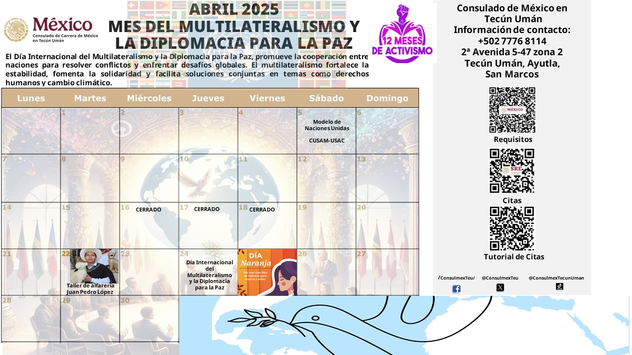 Agenda Cultural mes de Abril